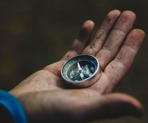 compass in hand direction